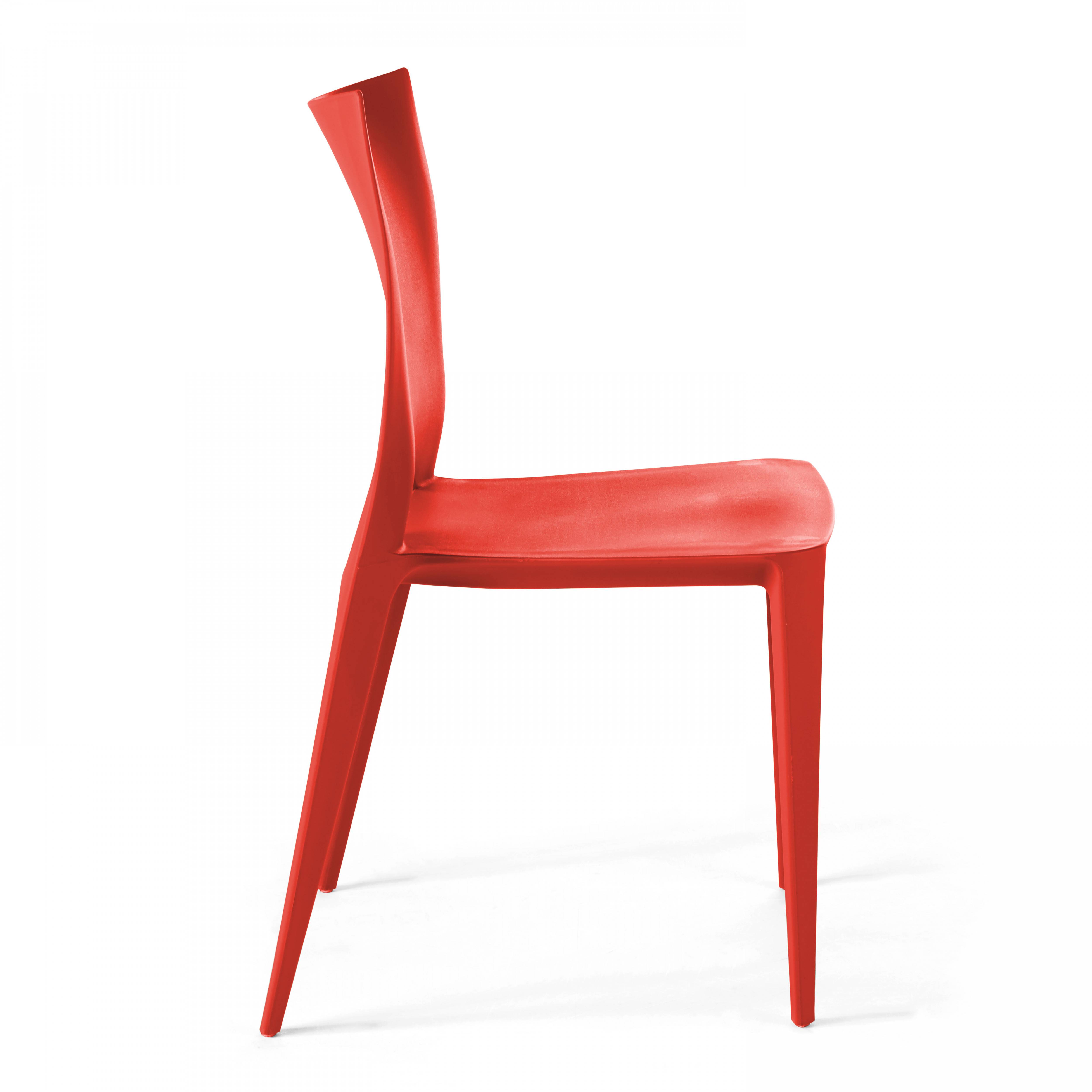 Oviala - Chaise de jardin en plastique rouge London - Oviala - Imagen 3