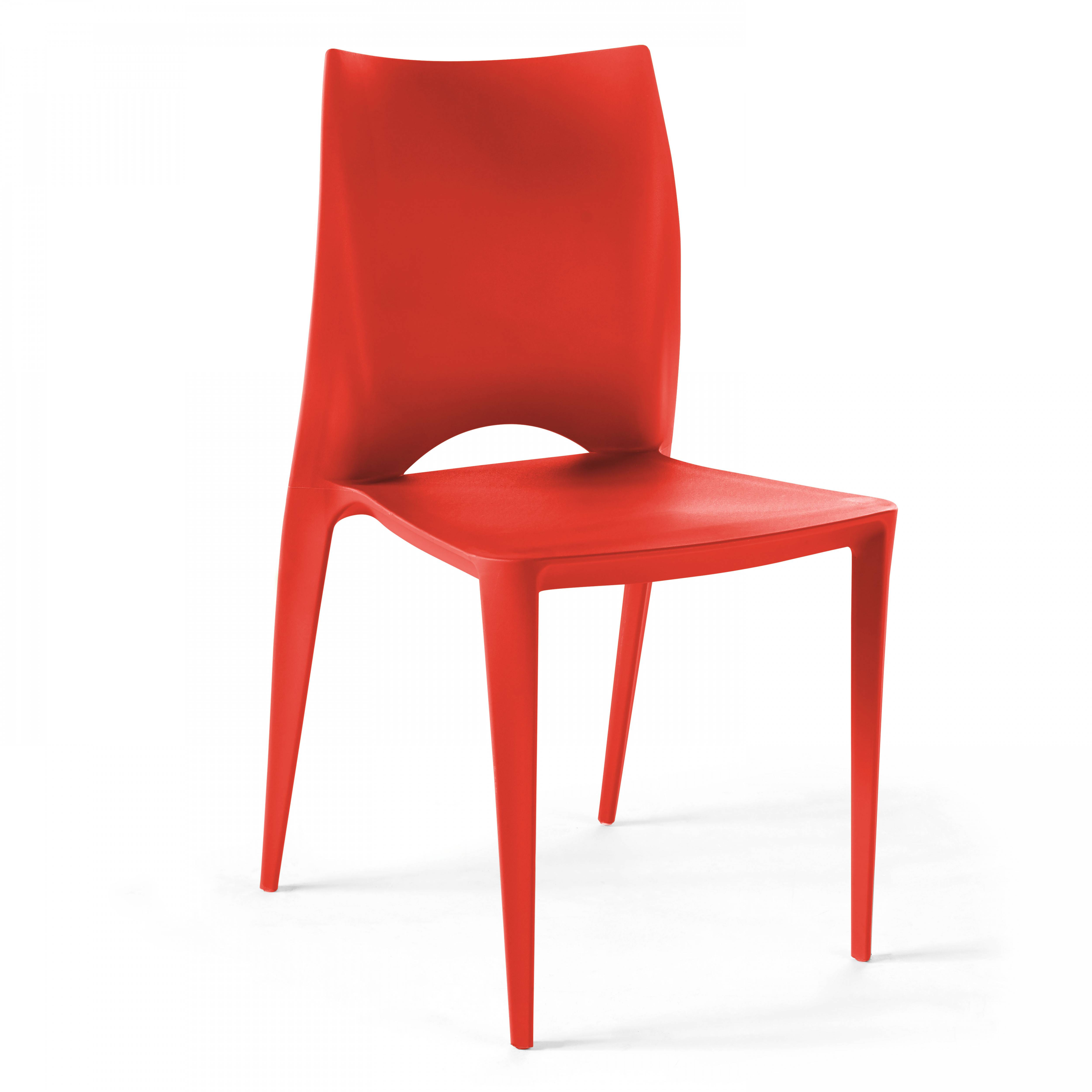 Oviala - Chaise de jardin en plastique rouge London - Oviala - Imagen 1