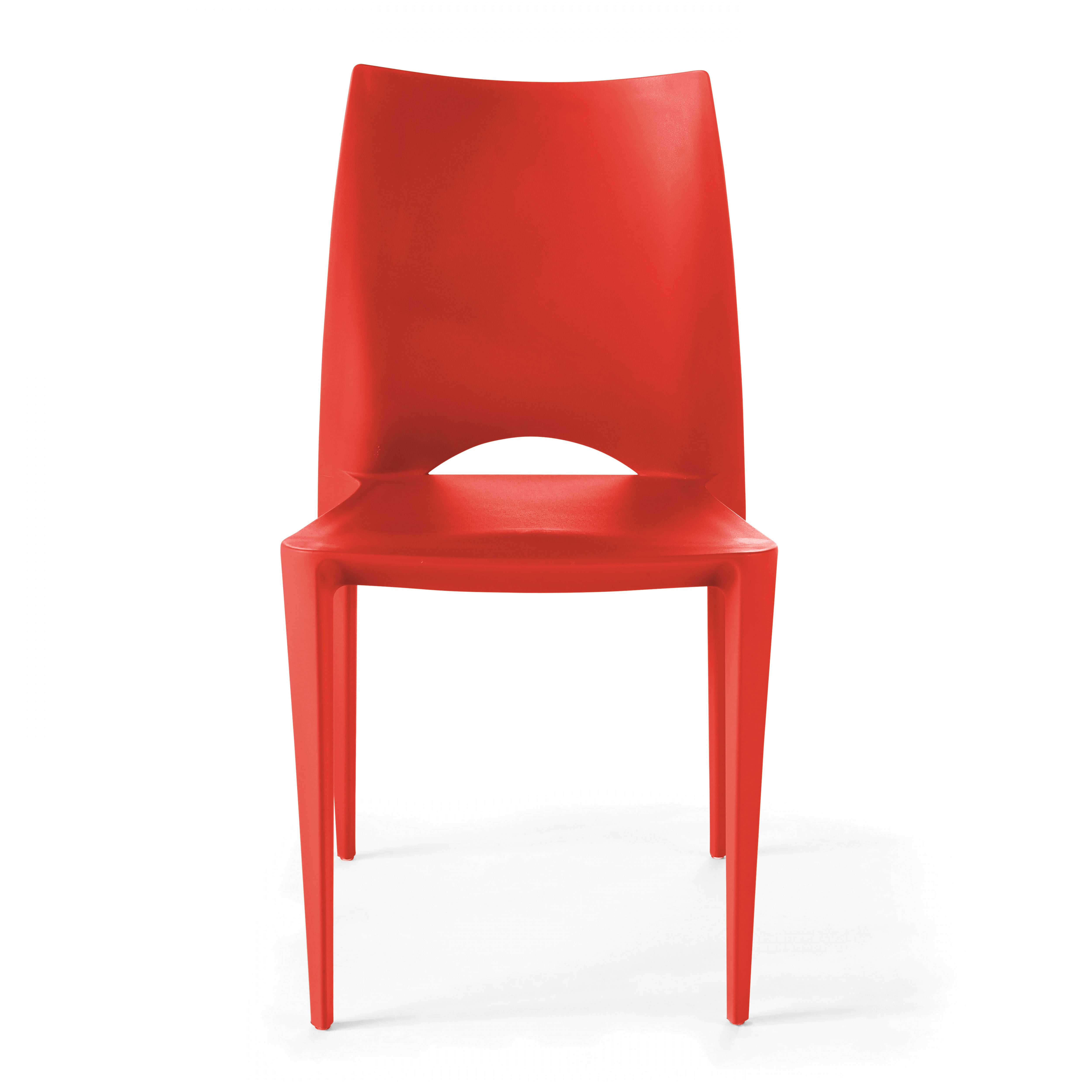 Oviala - Chaise de jardin en plastique rouge London - Oviala - Imagen 4
