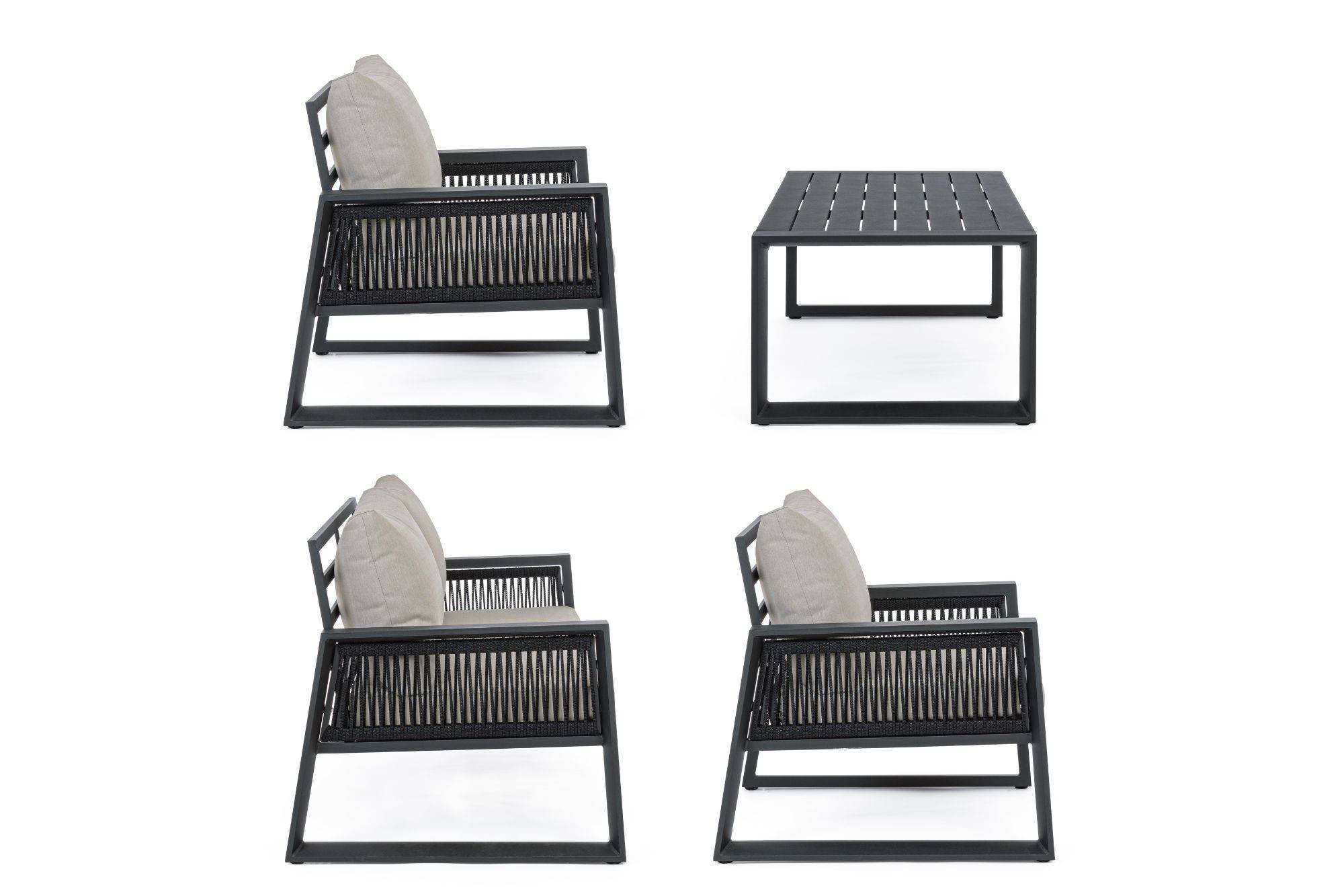 Autre - Salon de jardin 4 places et table basse (set de 4) - QUIBERON - Imagen 10