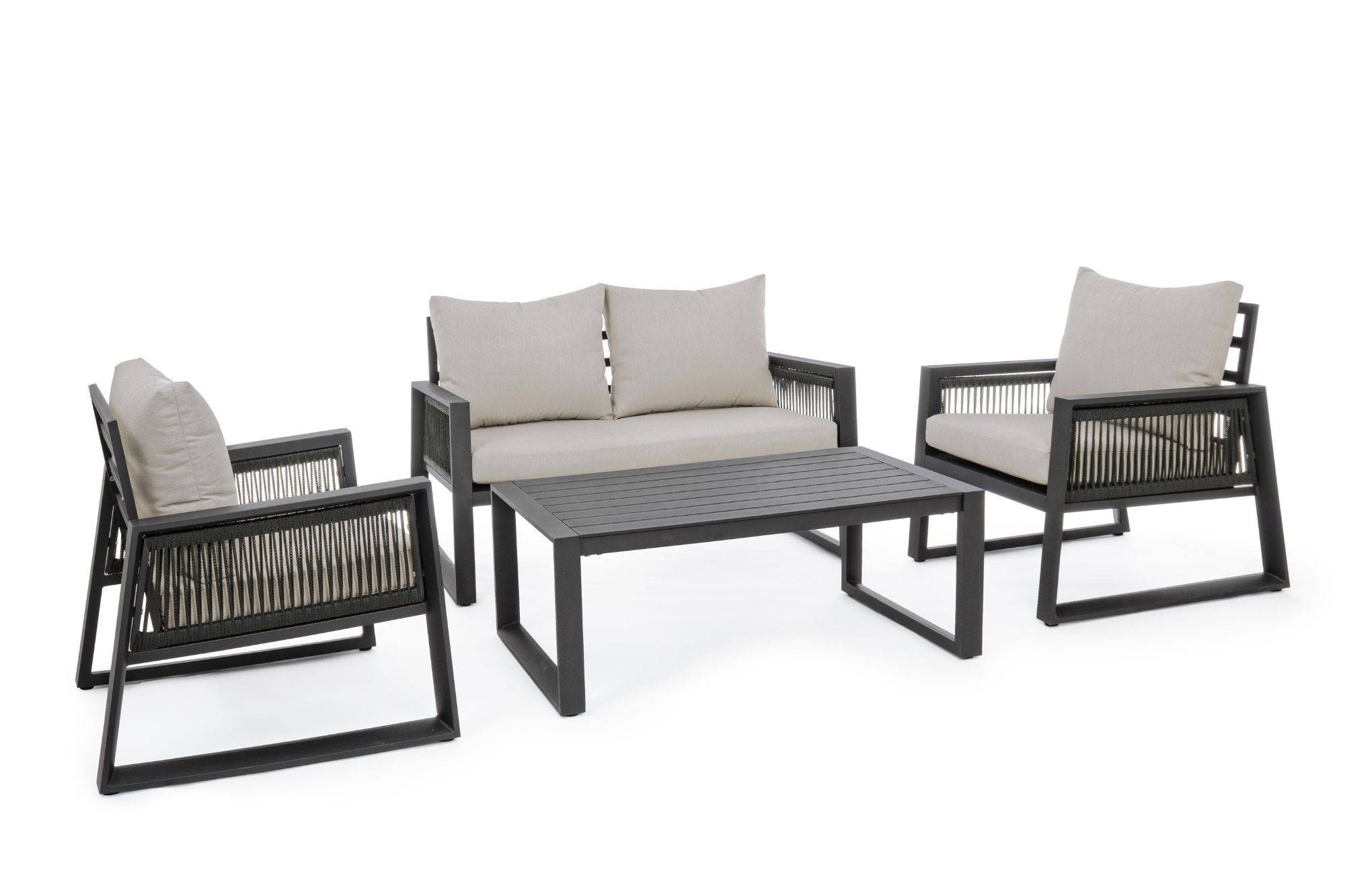 Autre - Salon de jardin 4 places et table basse (set de 4) - QUIBERON - Imagen 1