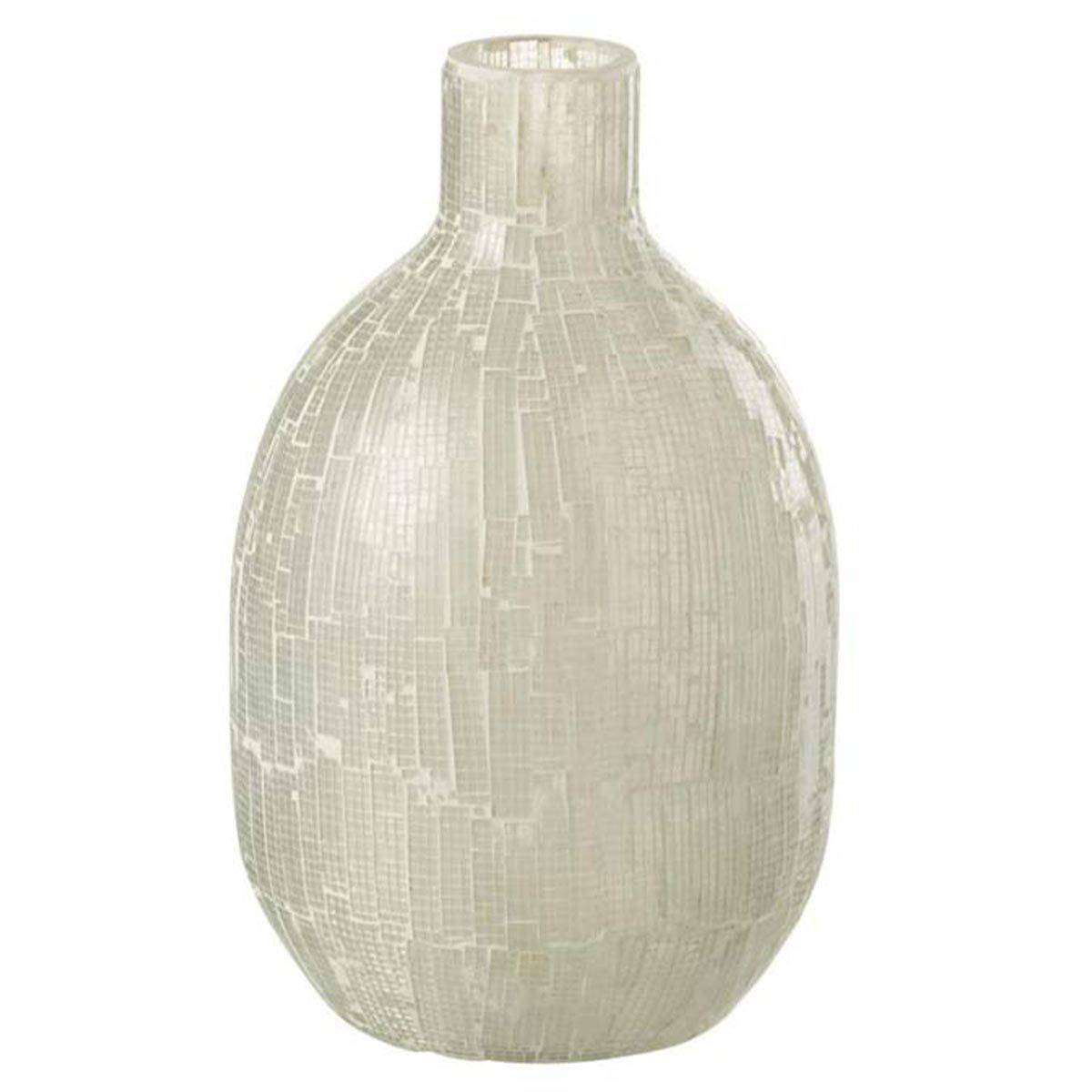 Vase Design en Verre "Mosaïque" 27cm Gris Clair