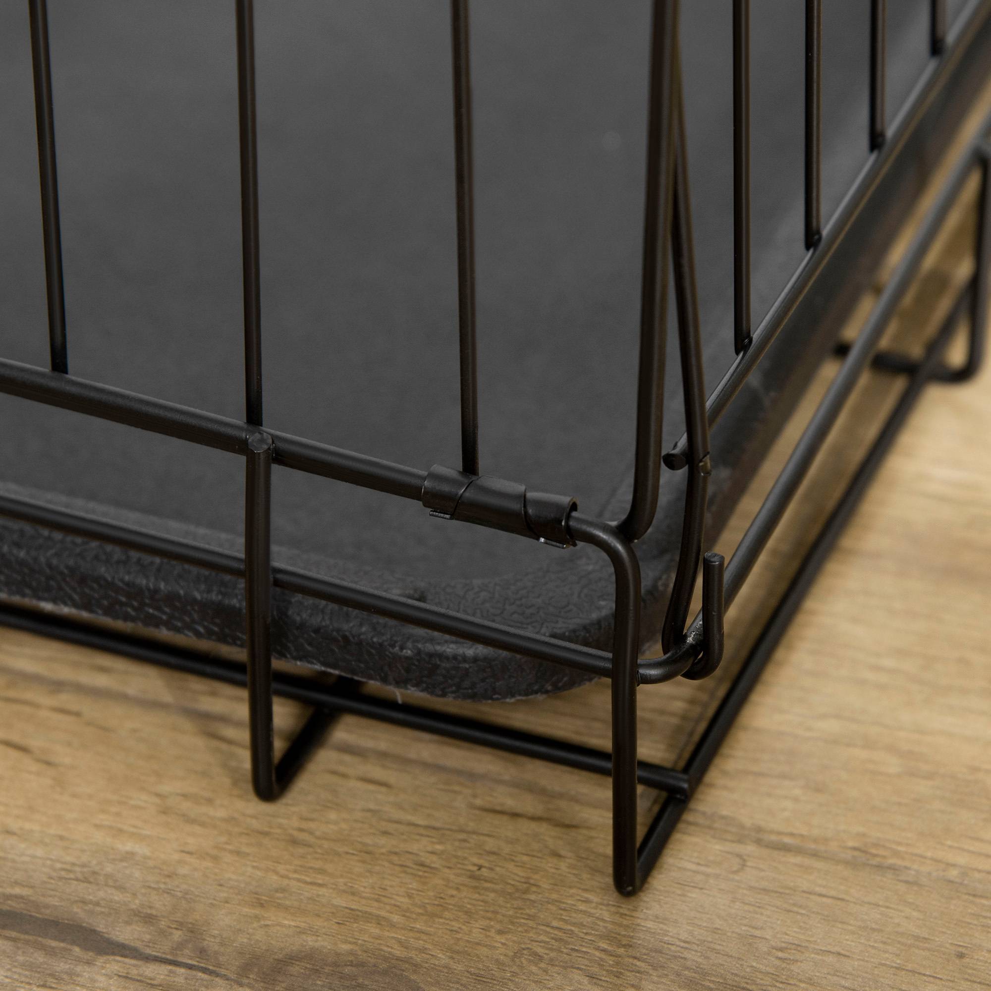 Pawhut - Cage caisse de transport pliante pour chien en métal noir 106 x 71 x 76 cm - Imagen 4