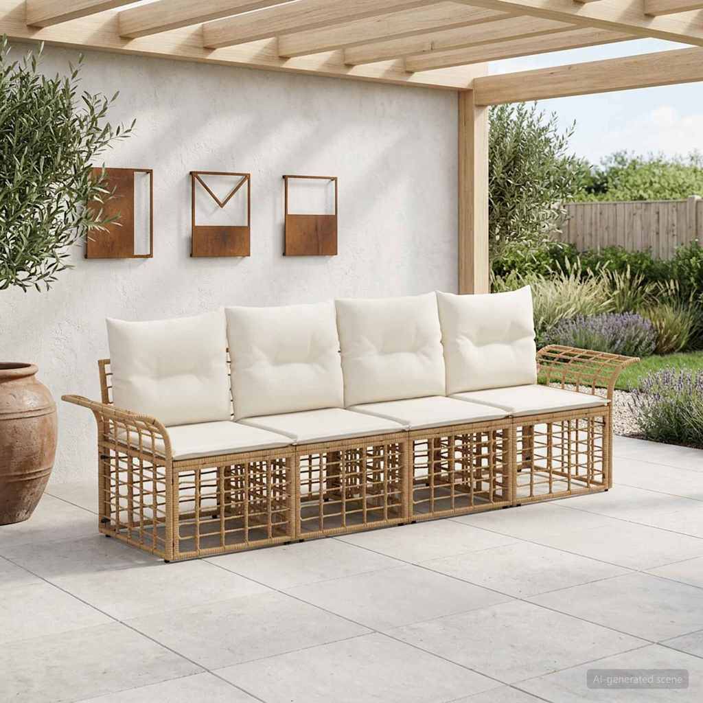 Vidaxl - Ensemble de canapés d'extérieur 4 pcs-Salons de jardin Blanc Naturel et Crème 109509 - Image 1