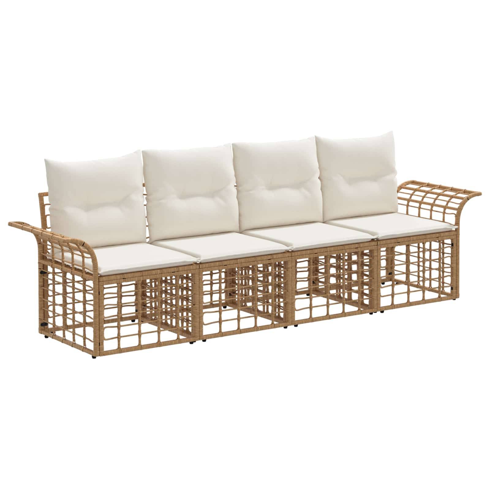 Vidaxl - Ensemble de canapés d'extérieur 4 pcs-Salons de jardin Blanc Naturel et Crème 109509 - Image 2