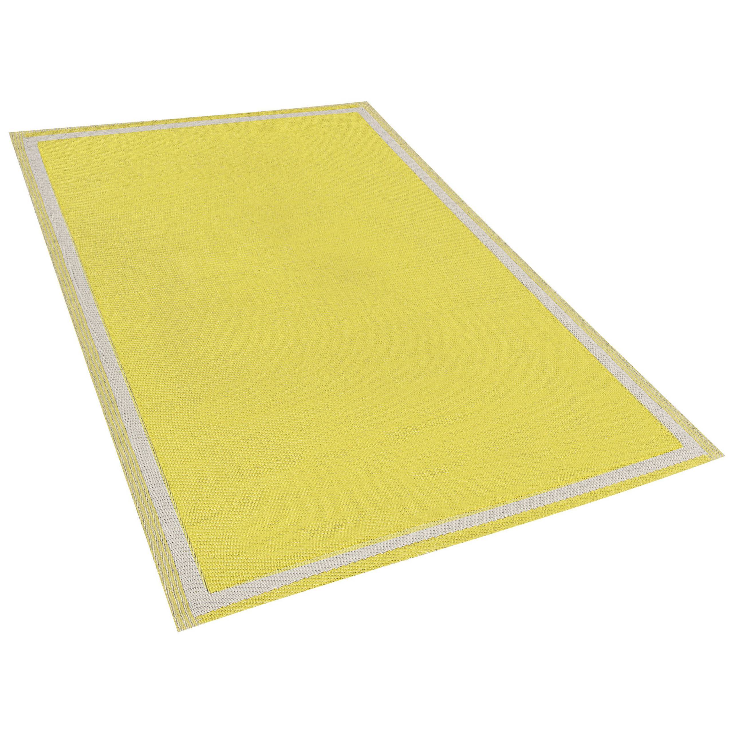 Beliani - Tapis Extérieur et Intérieur Jaune en Polypropylène Motif Uni pour Salon ou Terrasse au Style Minimaliste Moderne 120 x 180 cm Beliani - Imagen 4