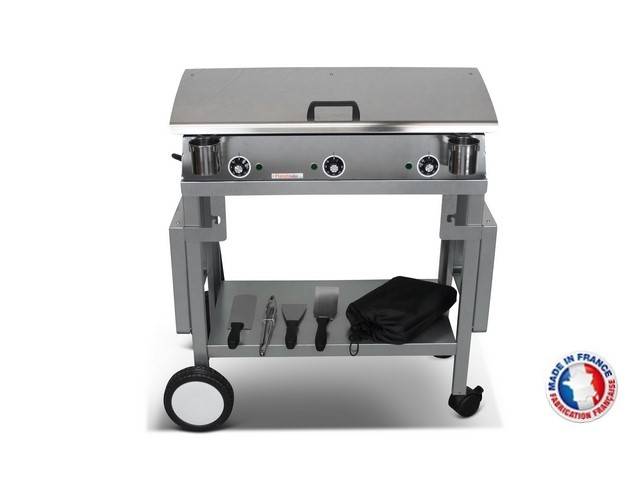 Pack plancha électrique PLANCHAELEC LUX 830 INOX - CHARIOT MONCEAU - Image 1