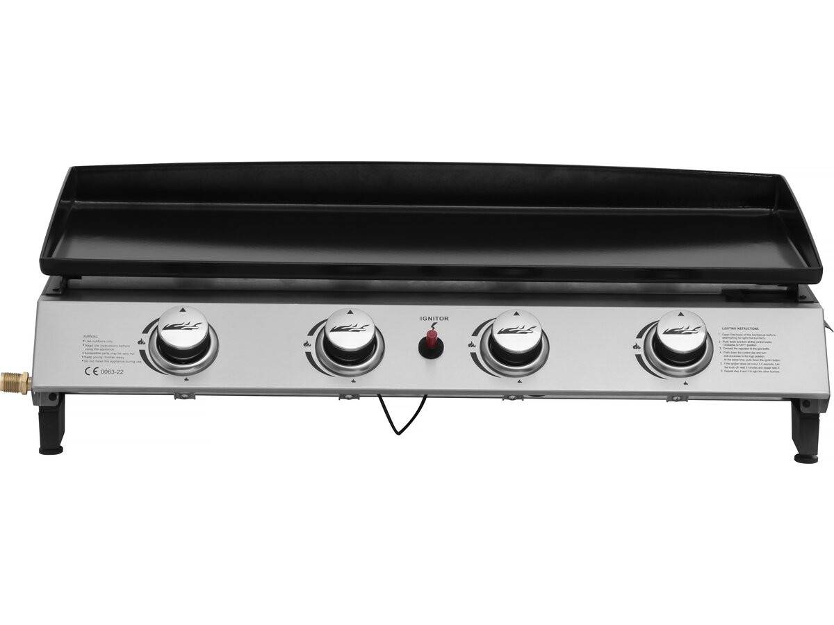 Habitat Et Jardin - Plancha à Gaz Avec 4 Brûleurs En Métal "jolly" - 10 Kw - Gris -habitat Et Jardin - Image 1