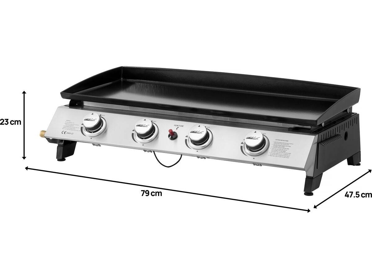 Habitat Et Jardin - Plancha à Gaz Avec 4 Brûleurs En Métal "jolly" - 10 Kw - Gris -habitat Et Jardin - Image 4