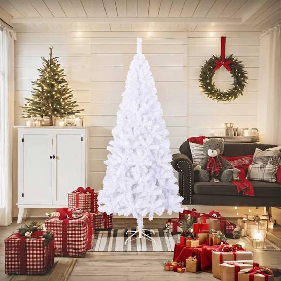 ComfortXL - Sapin de Noël Artificiel Blanc Effet Neige pour Décoration Hivernale Intérieur 180 cm – ComfortXL Outdoor Living - Image 2