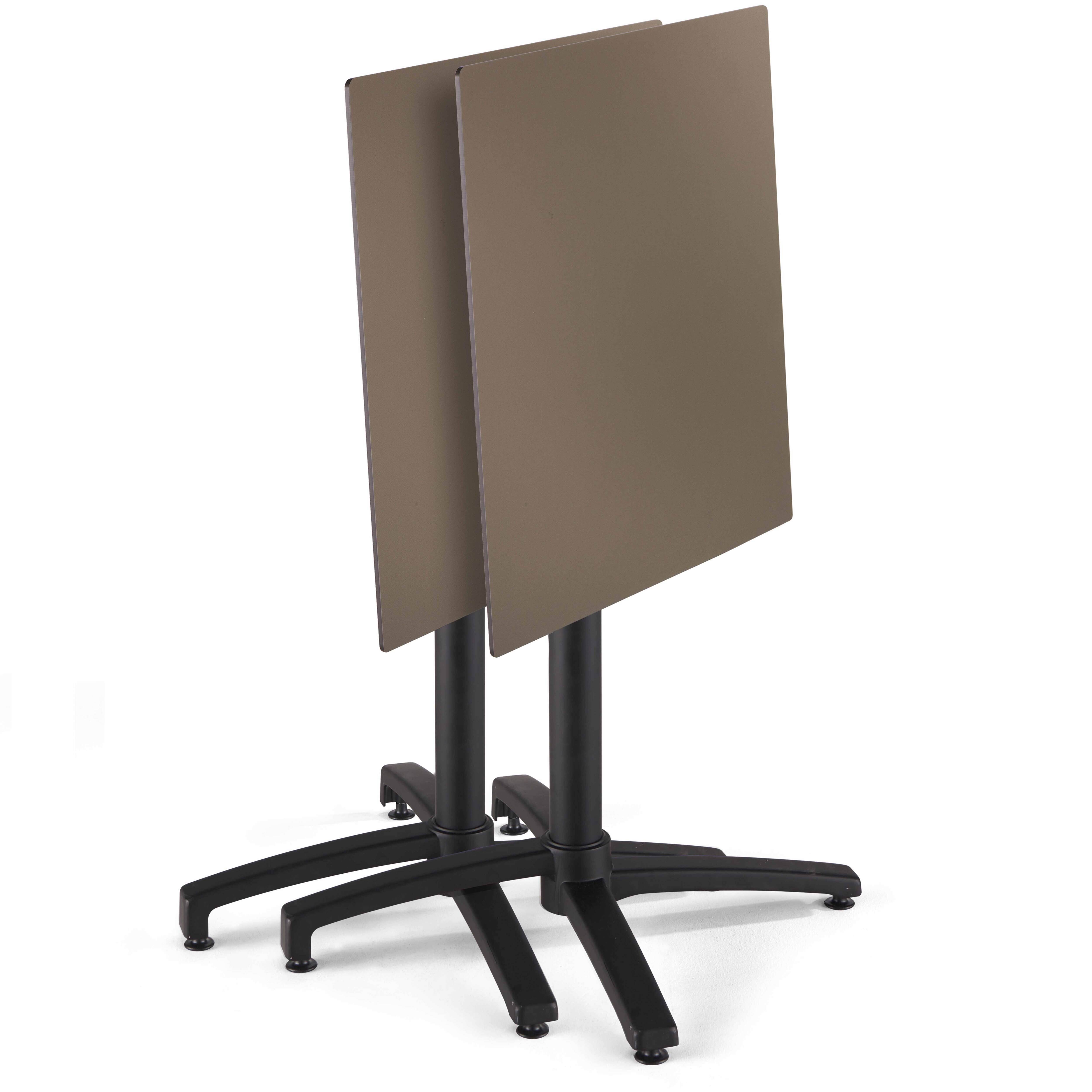 Oviala - Ensemble table 70 cm taupe et 2 chaises en métal taupe - Oviala - Imagen 5