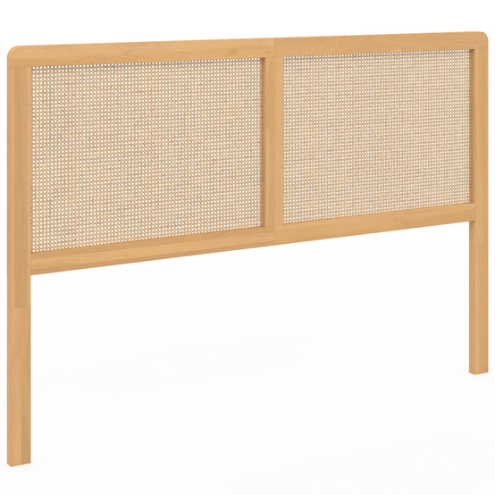 Tête de lit sur pied EDHEN 160 cm cannage et bois - Image 2
