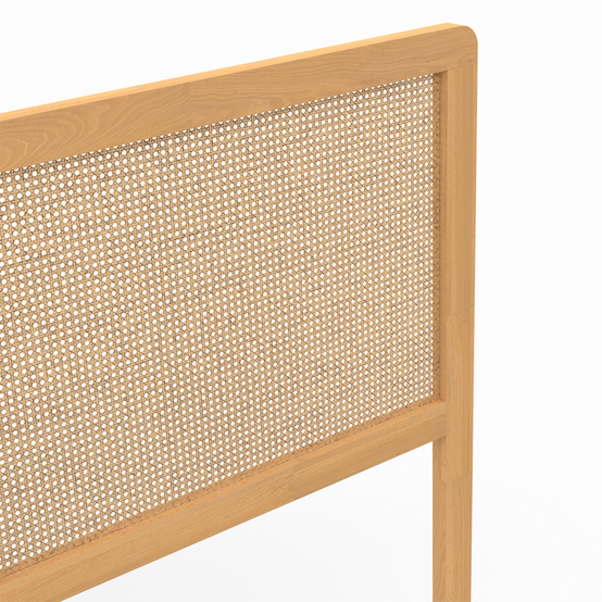 Tête de lit sur pied EDHEN 160 cm cannage et bois - Image 5