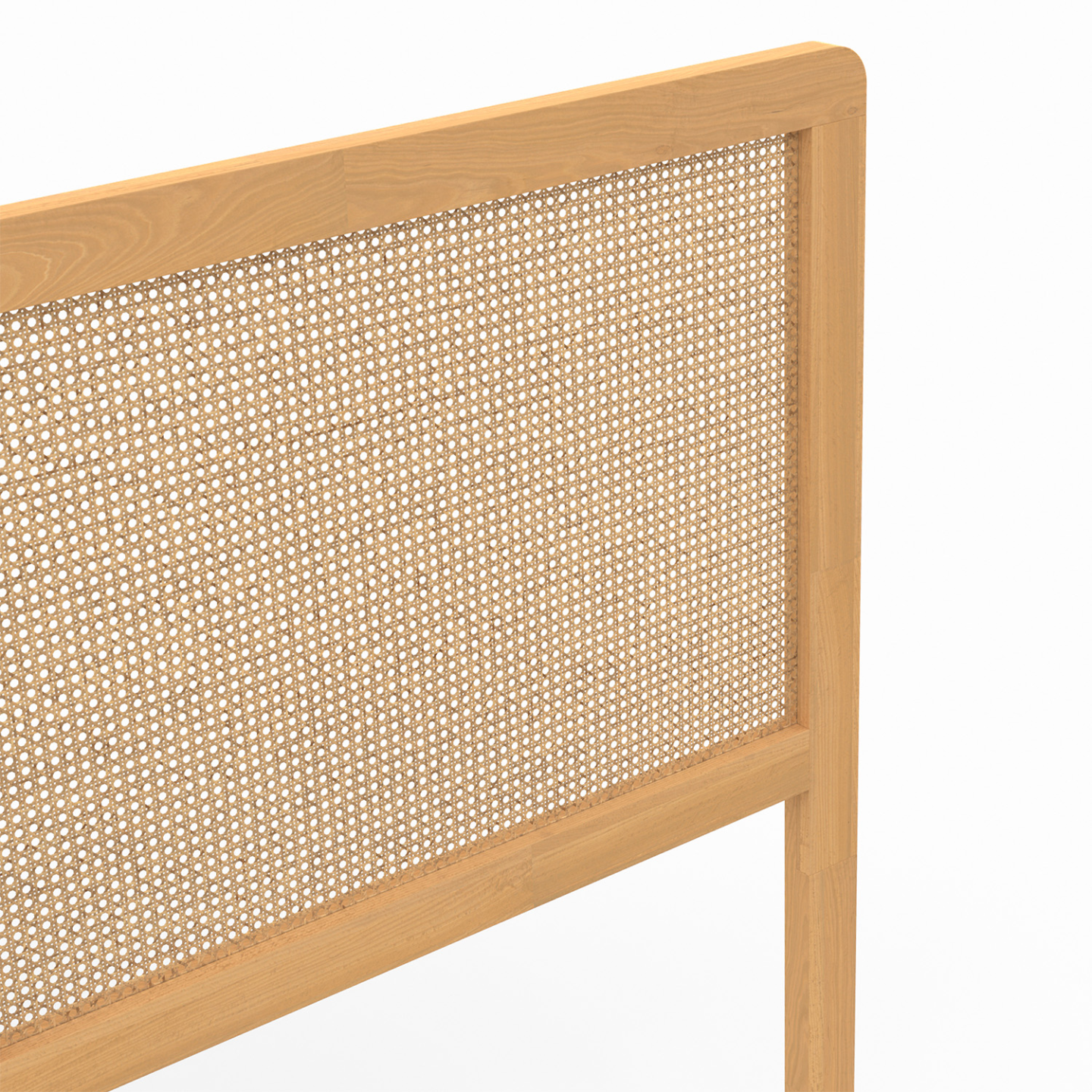 Tête de lit sur pied EDHEN 160 cm cannage et bois - Image 5