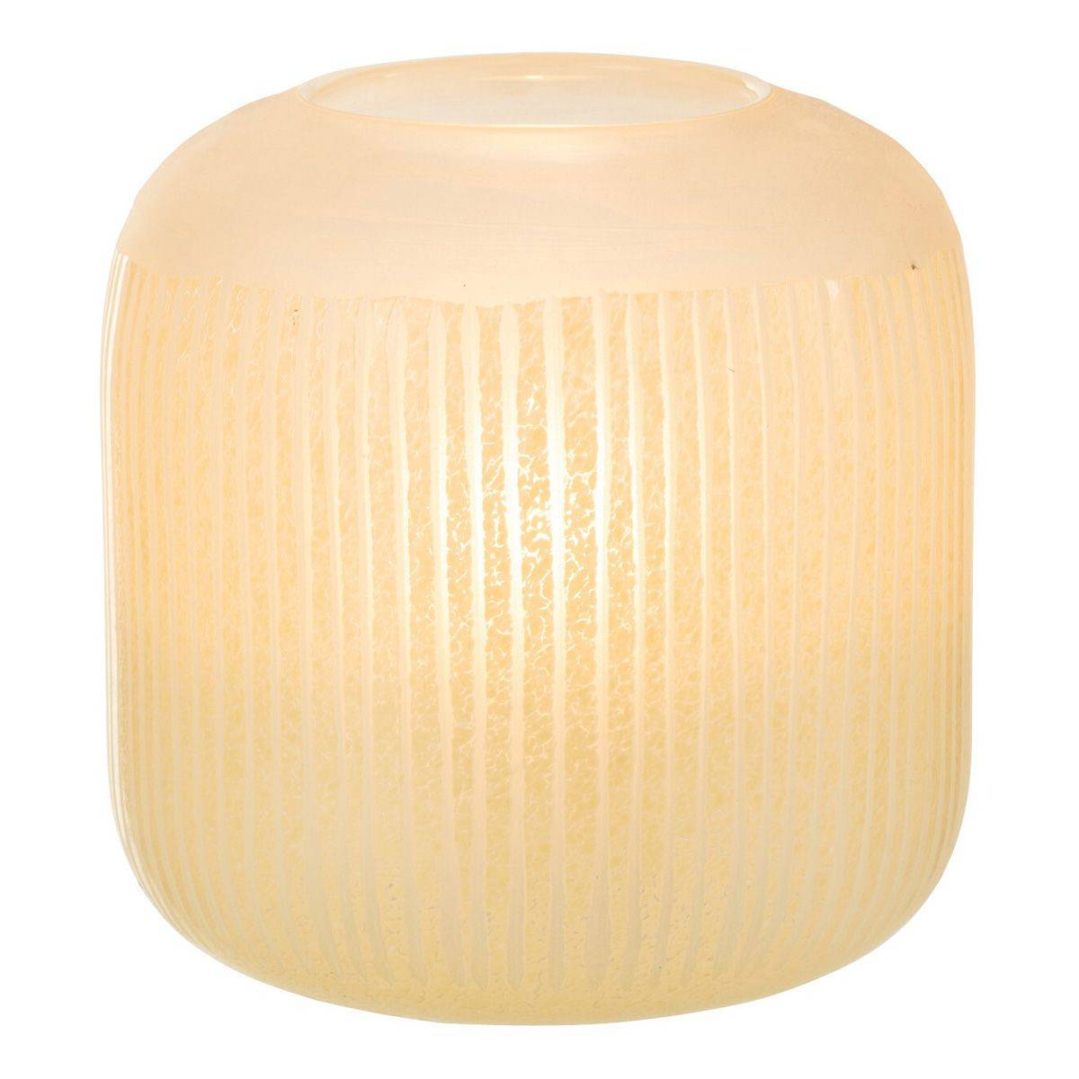 Vase Design en Verre Lignes "Carla" 16cm Jaune Clair - Image 2