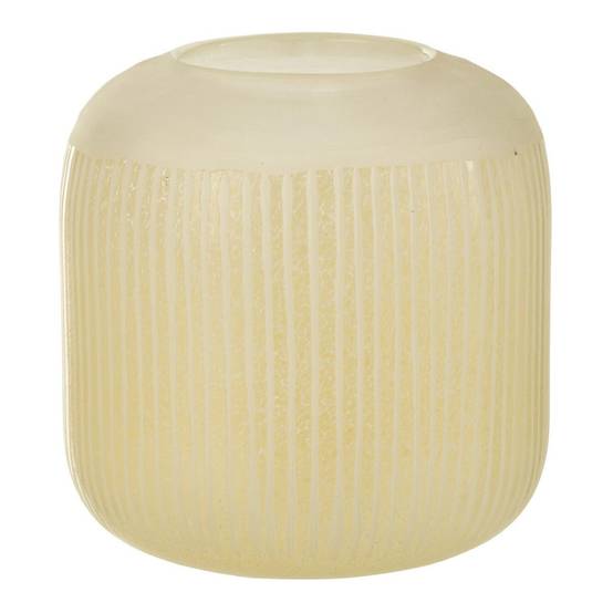 Vase Design en Verre Lignes "Carla" 16cm Jaune Clair - Image 1