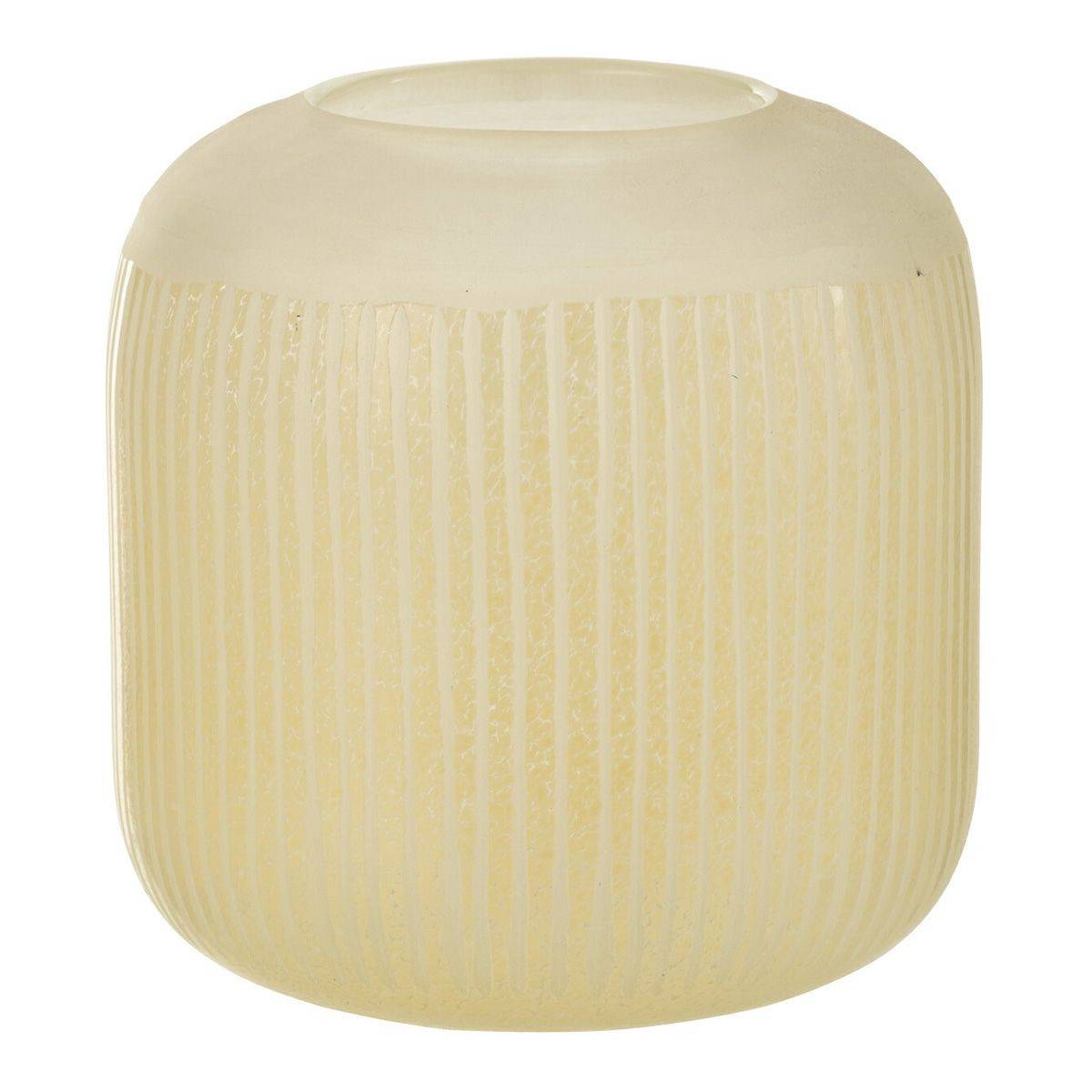 Vase Design en Verre Lignes "Carla" 16cm Jaune Clair - Image 1