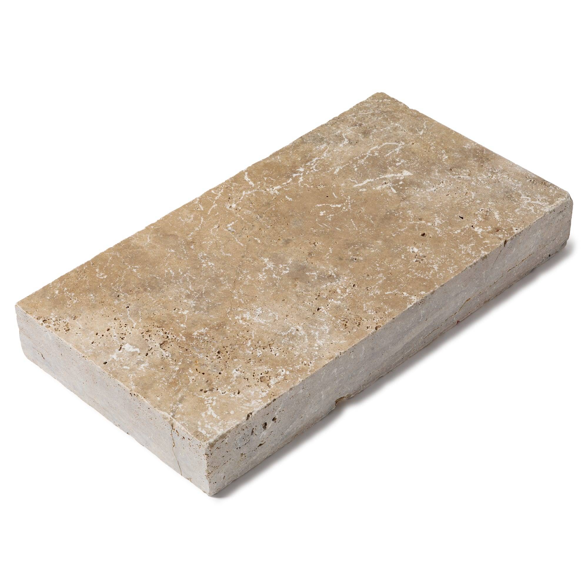 Margelle de piscine Travertin Beige Nuancé 61x33x8 cm Bord Droit (à l'unité) - RO'MA NATURE - Image 3