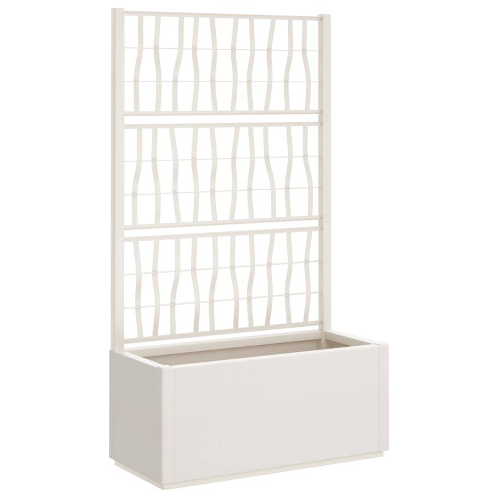 Jardinière PP blanc avec treillis 80 x 36 x 140 cm - PANGIVO - Image 2
