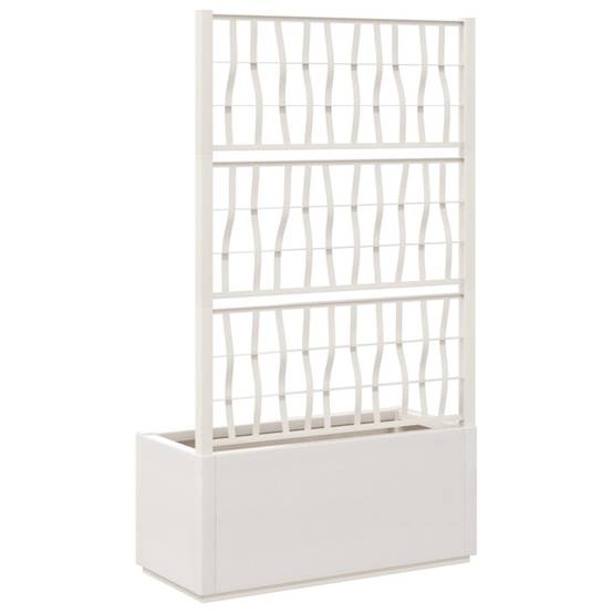 Jardinière PP blanc avec treillis 80 x 36 x 140 cm - PANGIVO - Image 5