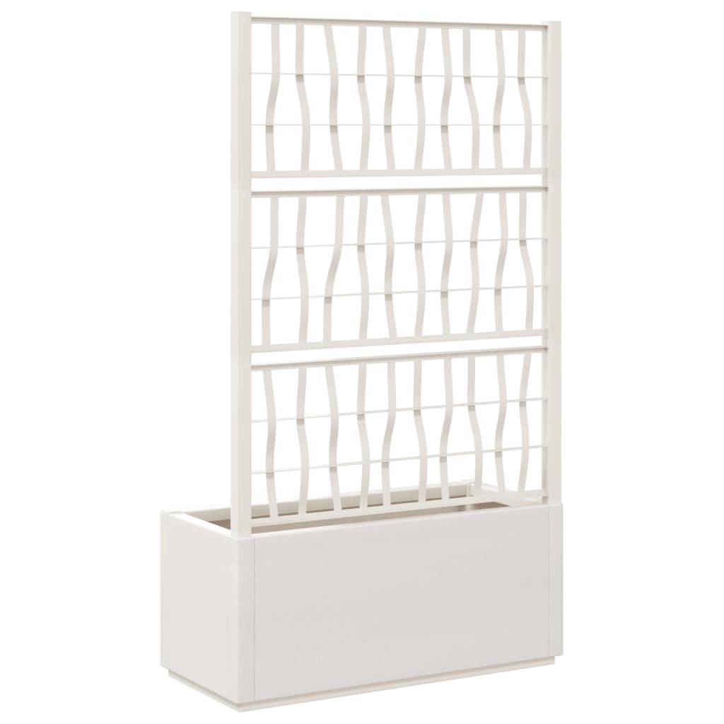 Jardinière PP blanc avec treillis 80 x 36 x 140 cm - PANGIVO - Image 5