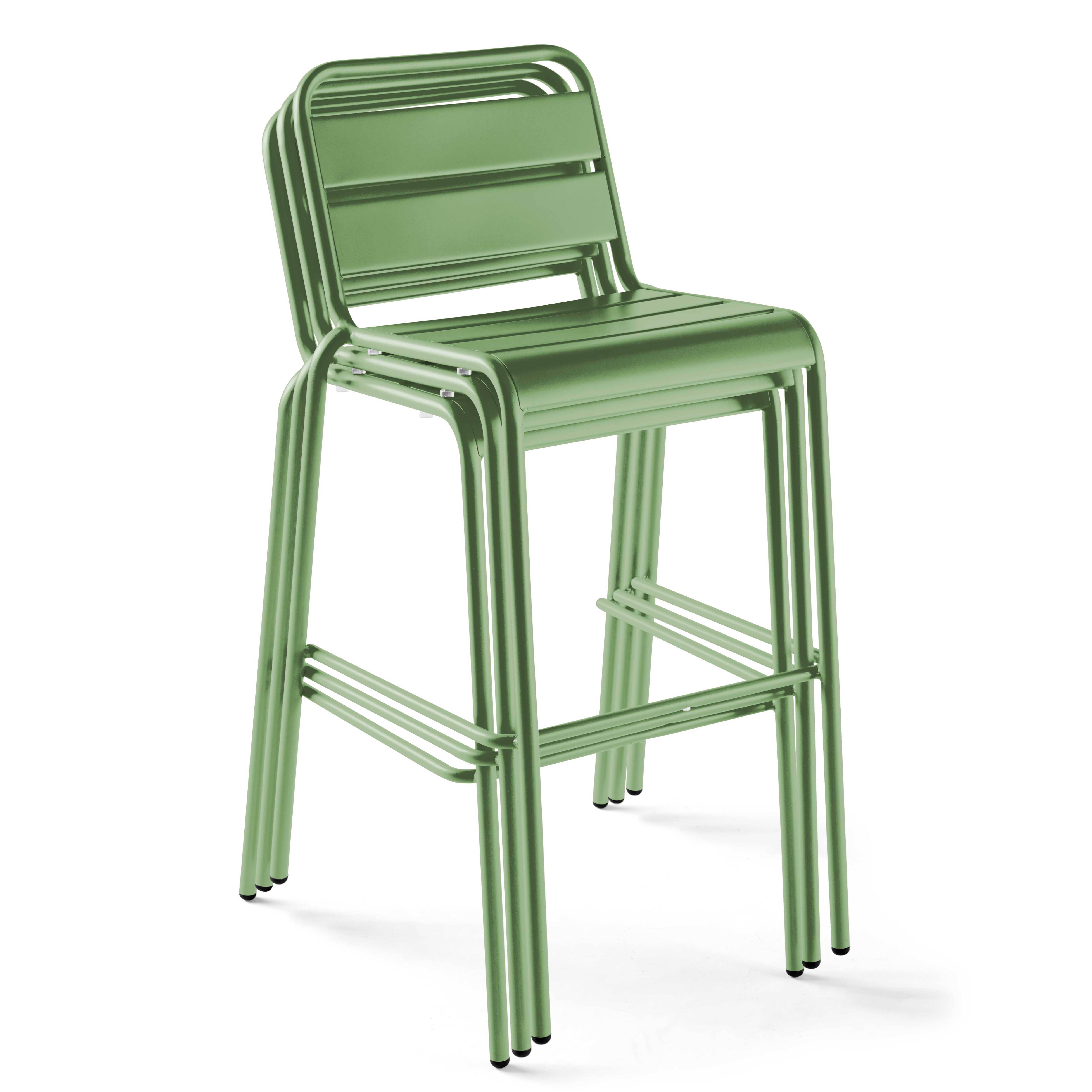 Oviala - Chaise haute de jardin en métal vert cactus Palavas - Oviala - Image 3