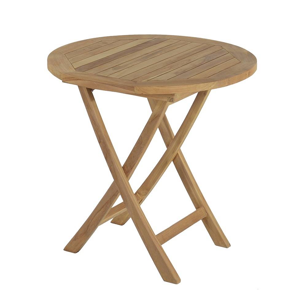 Table pliante ronde en teck massif Opio ø 75 cm - TECK'Attitude - Imagen 1