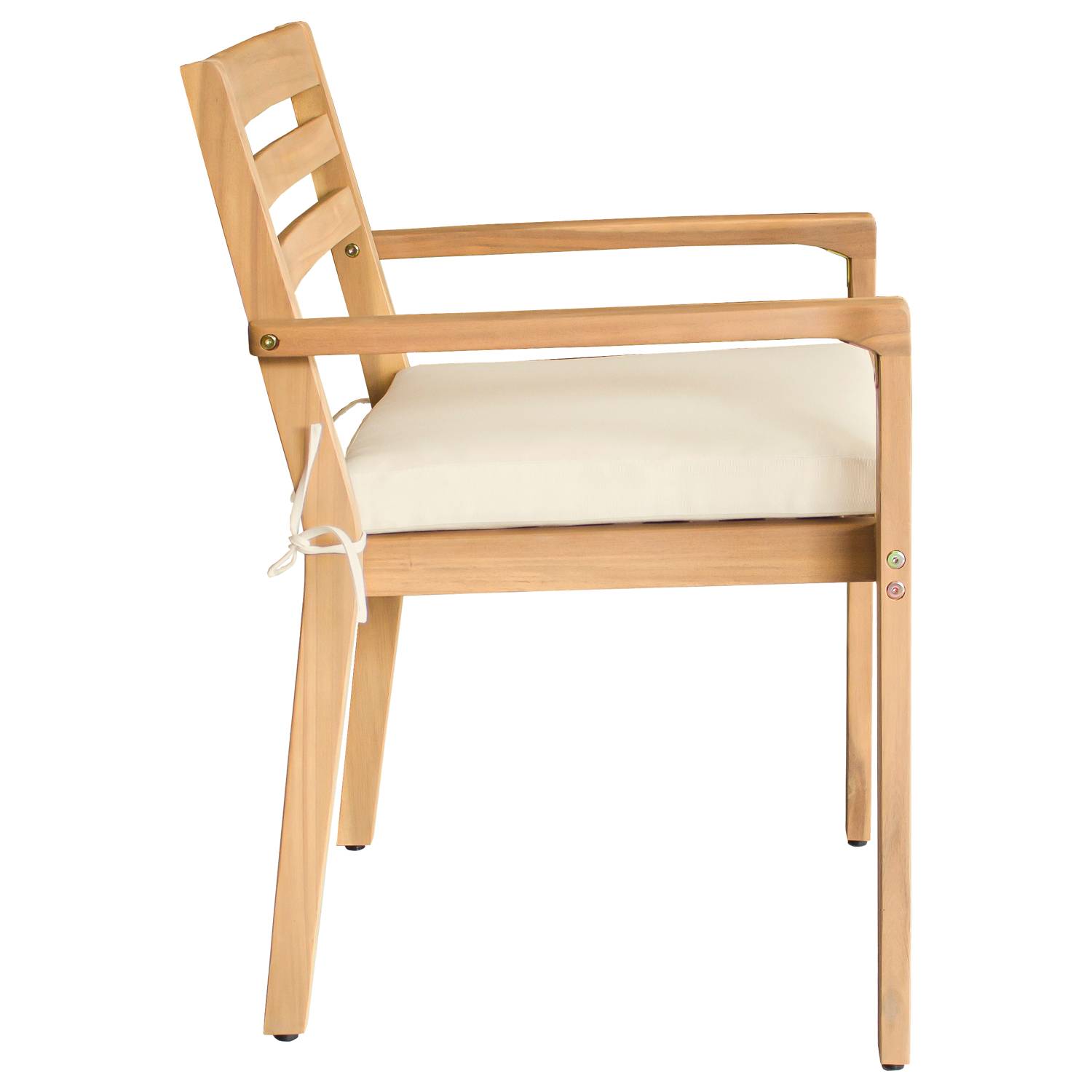 Ensemble table et chaises de jardin 4 places en acacia et céramique FARO - HAPPY GARDEN - Image 4