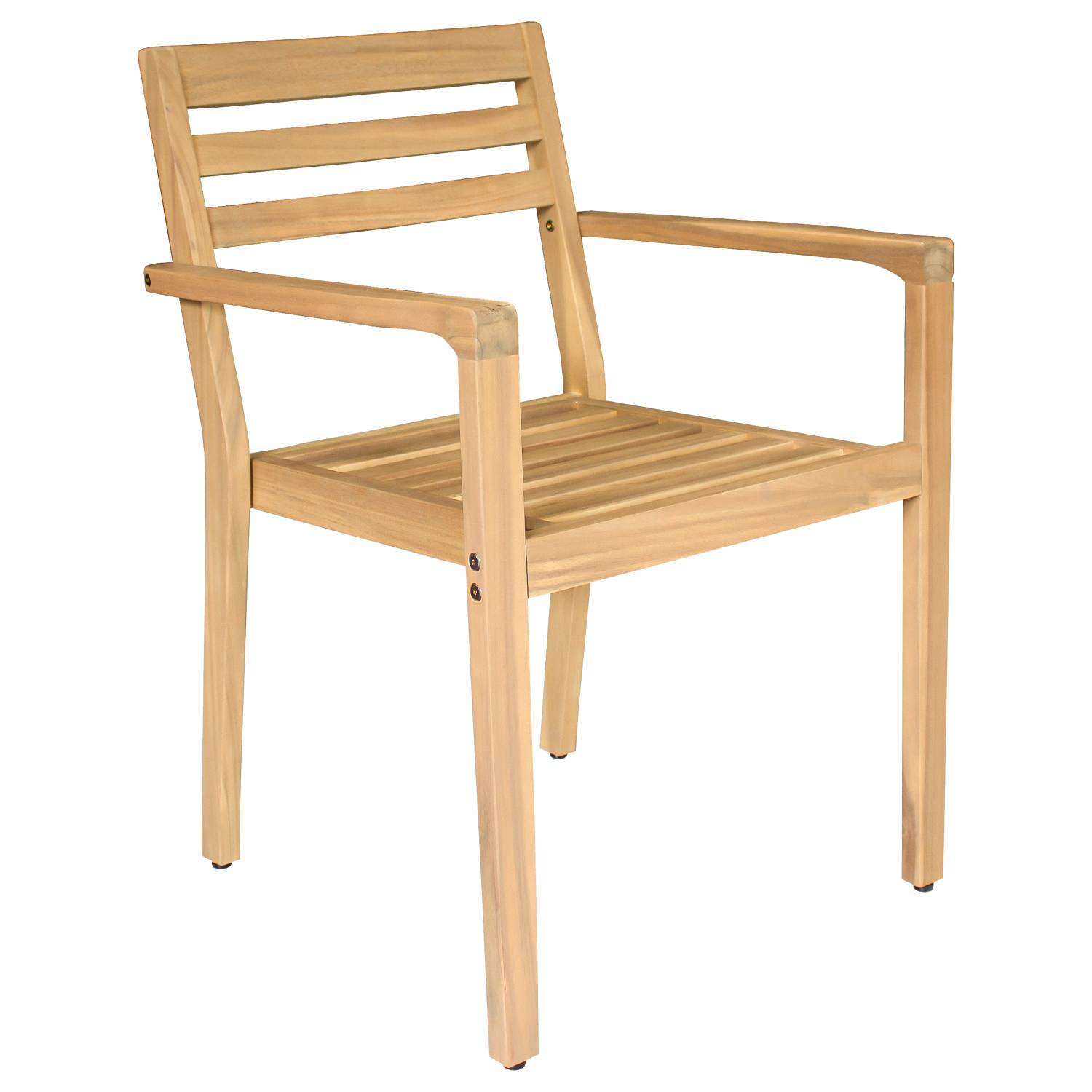 Ensemble table et chaises de jardin 4 places en acacia et céramique FARO - HAPPY GARDEN - Image 8