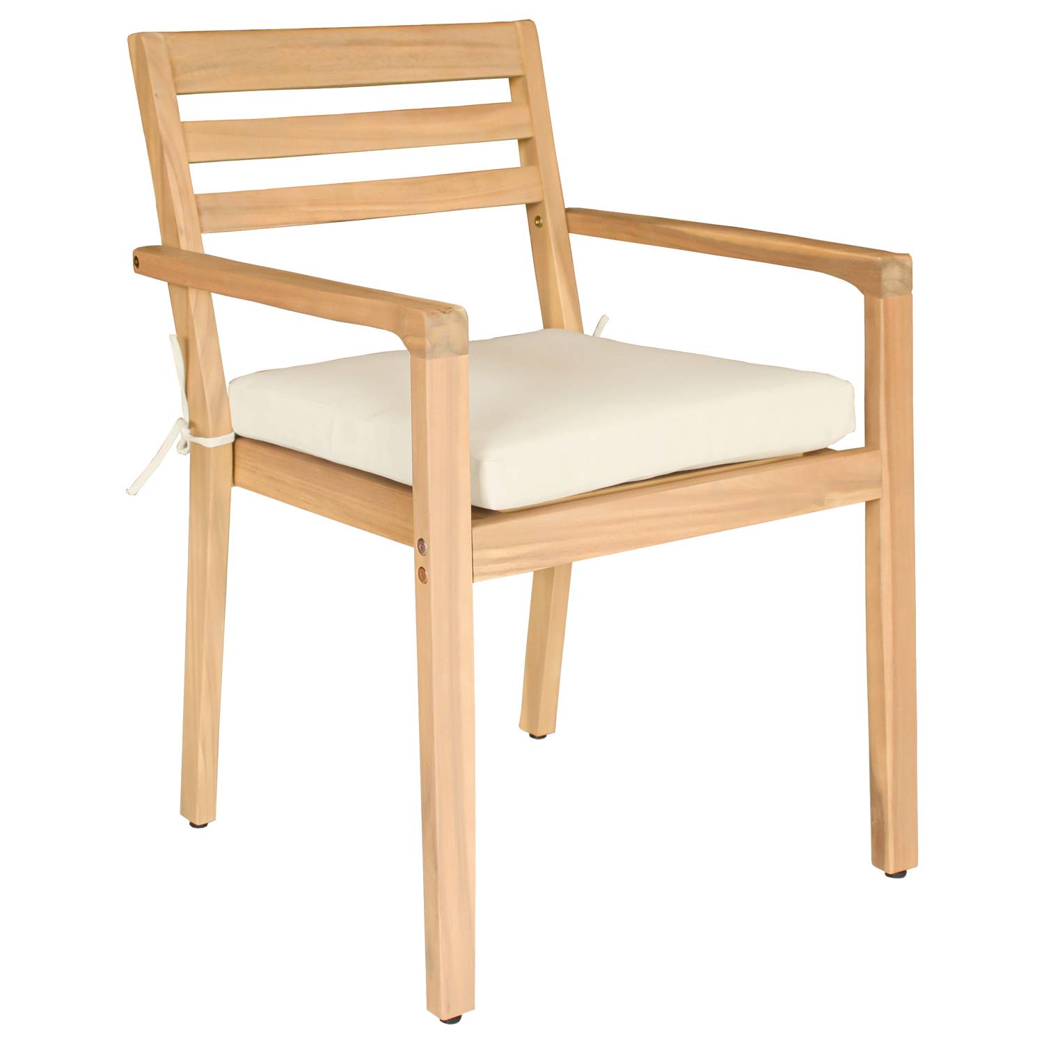 Ensemble table et chaises de jardin 4 places en acacia et céramique FARO - HAPPY GARDEN - Image 3