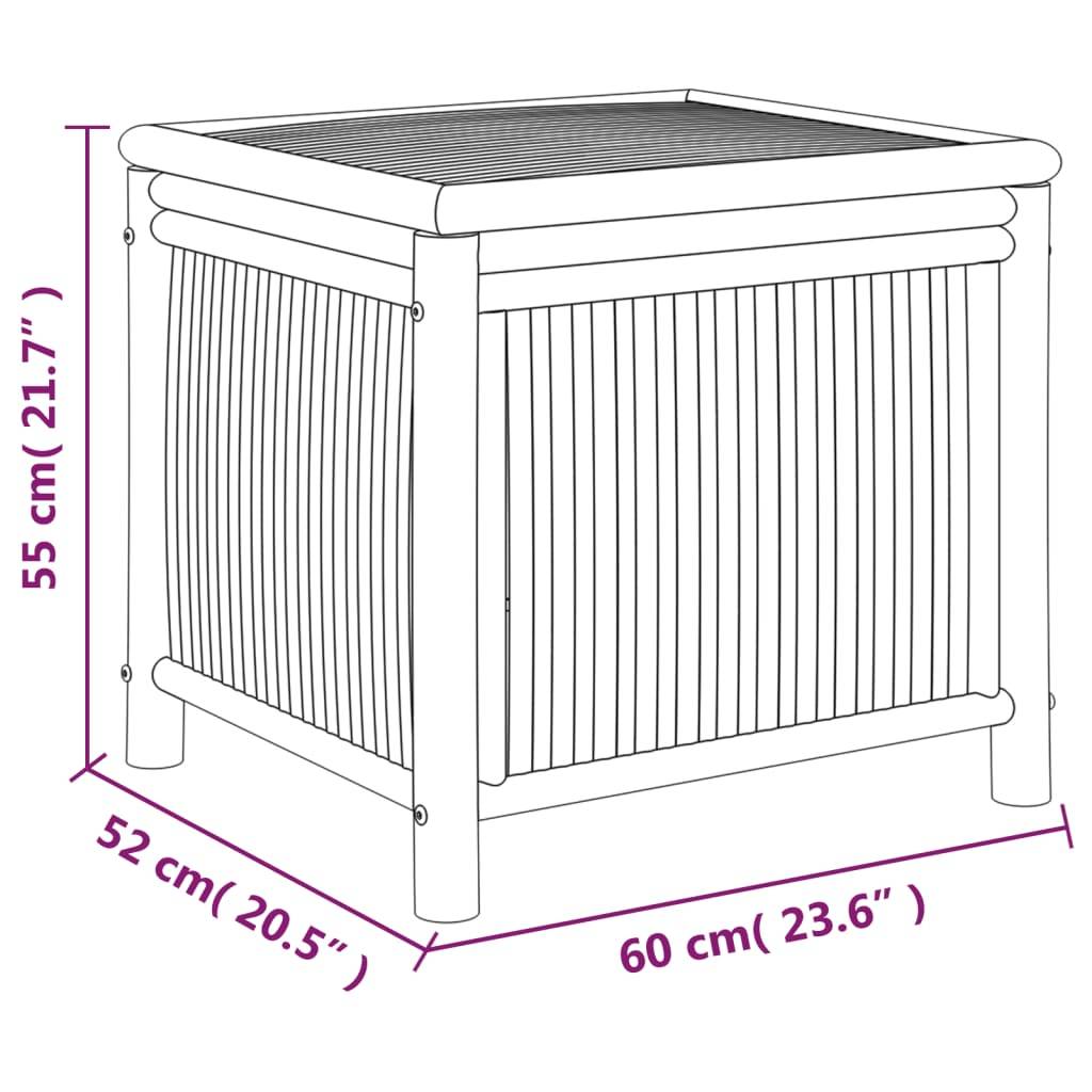 Vidaxl - Boîte de rangement de jardin 60x52x55 cm Bambou vidaXL 319874 - Imagen 3
