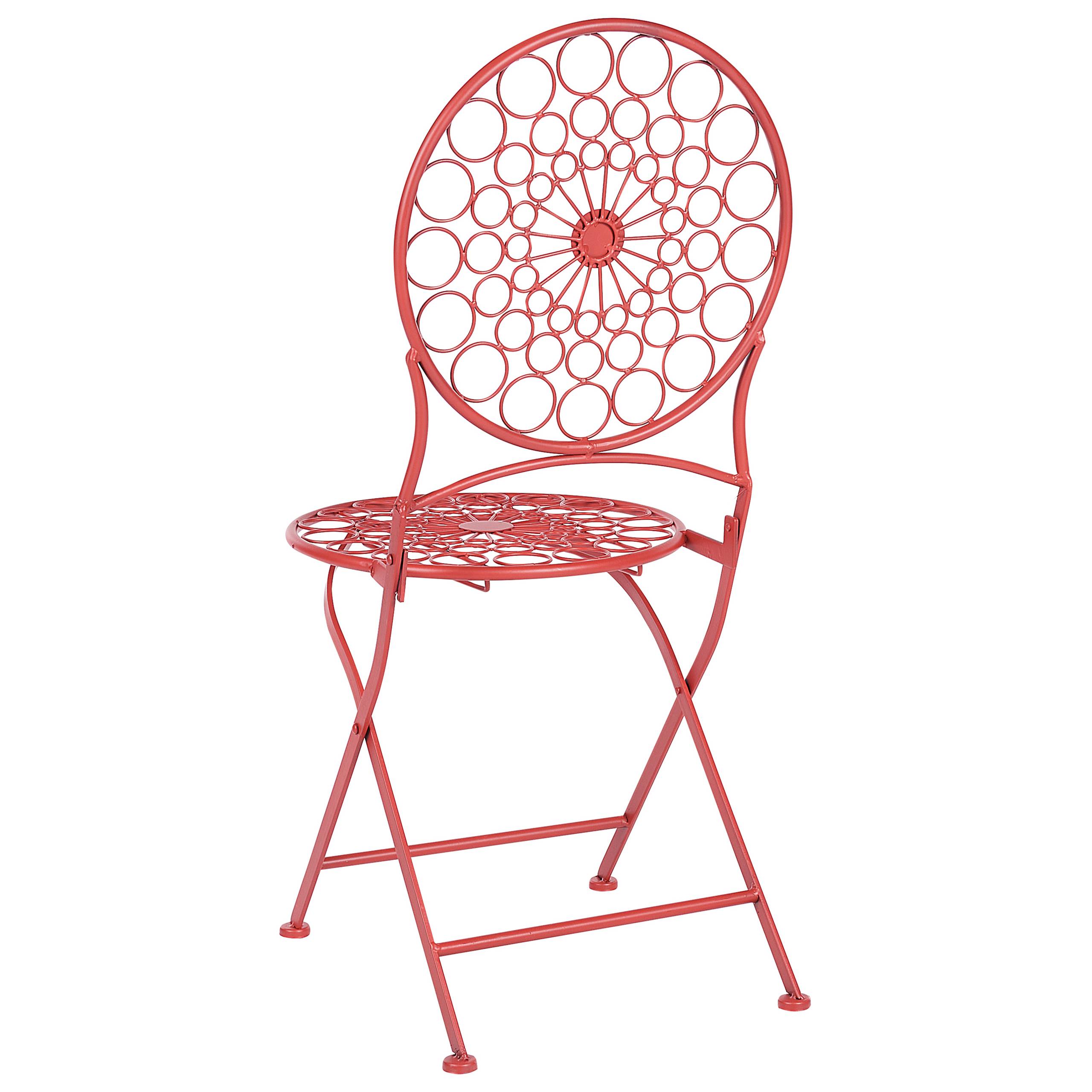 Beliani - Chaise de jardin Métal Rouge SCARIO - Beliani - Imagen 6