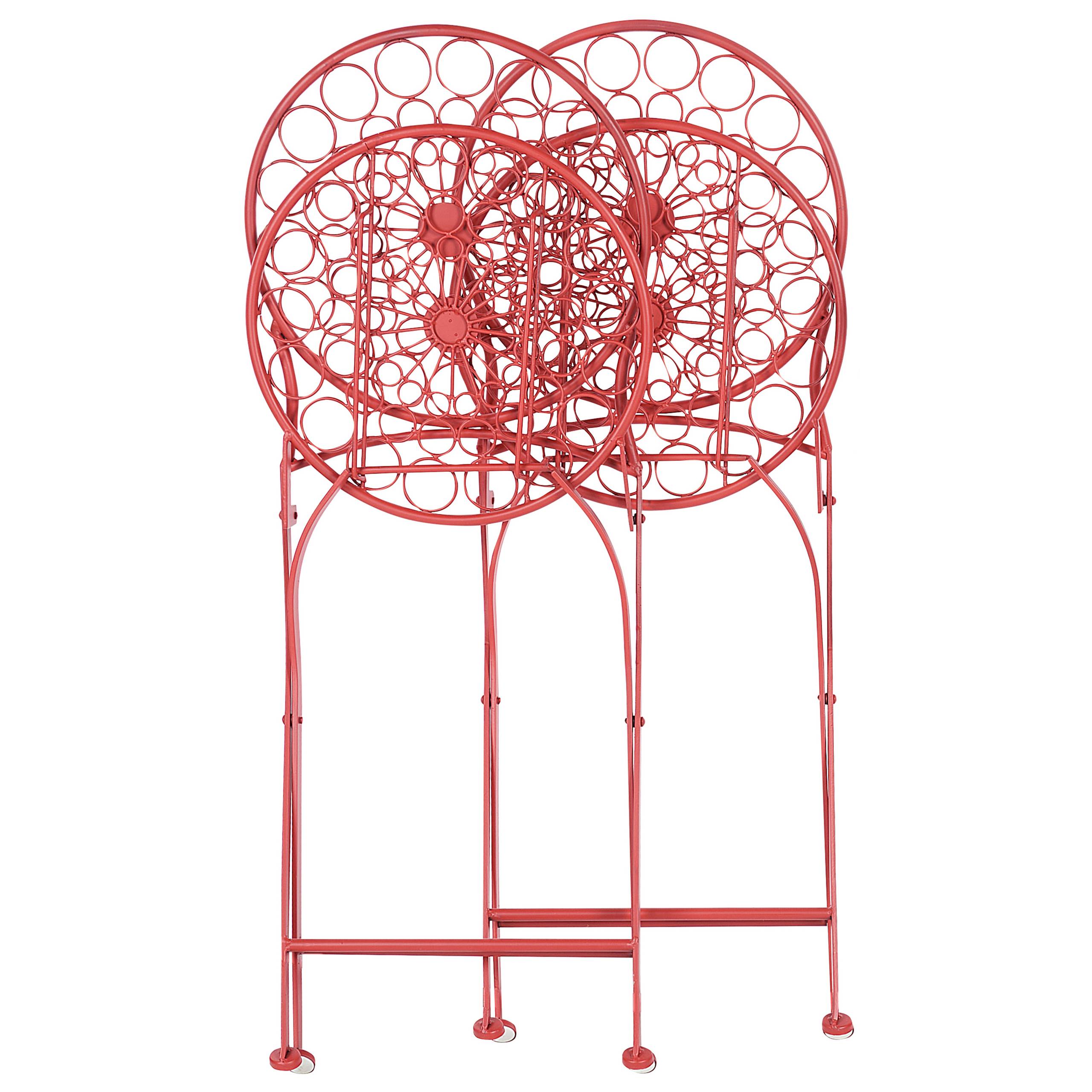 Beliani - Chaise de jardin Métal Rouge SCARIO - Beliani - Imagen 7