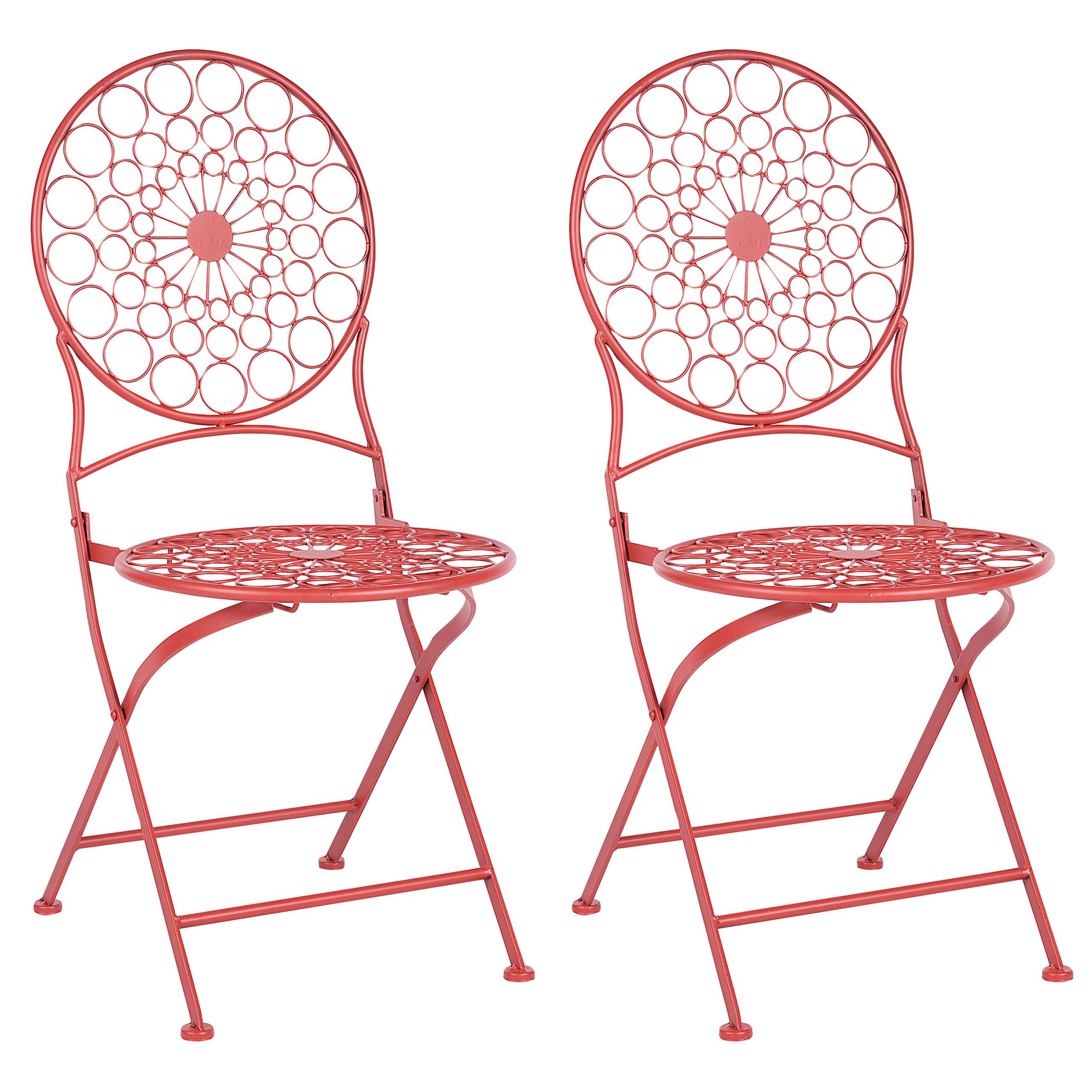 Beliani - Chaise de jardin Métal Rouge SCARIO - Beliani - Imagen 2