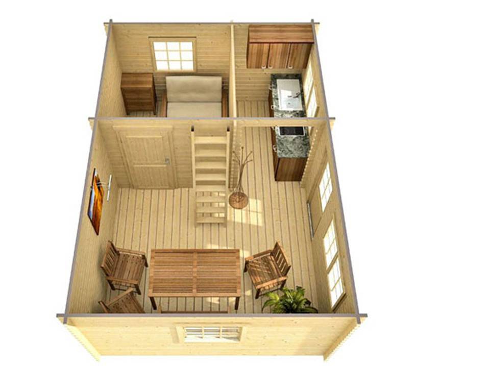 Direct Abris - Chalet de Jardin VICTORIA 20m2 - Epaisseur des Murs : 44mm - Mezzanine Echelle Incluse - Serrure a Cle - Double Vitrage - Imagen 3
