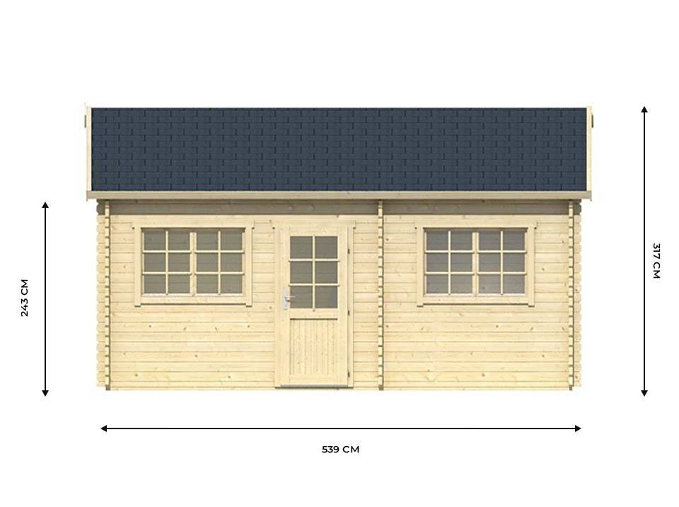 Direct Abris - Chalet de Jardin VICTORIA 20m2 - Epaisseur des Murs : 44mm - Mezzanine Echelle Incluse - Serrure a Cle - Double Vitrage - Imagen 6