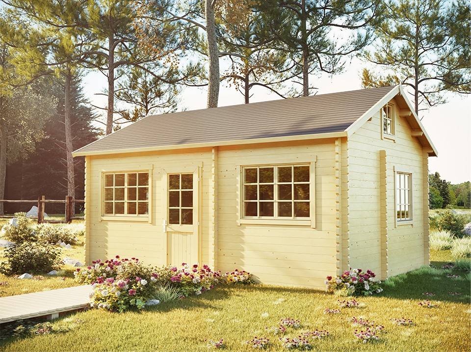 Direct Abris - Chalet de Jardin VICTORIA 20m2 - Epaisseur des Murs : 44mm - Mezzanine Echelle Incluse - Serrure a Cle - Double Vitrage - Imagen 1