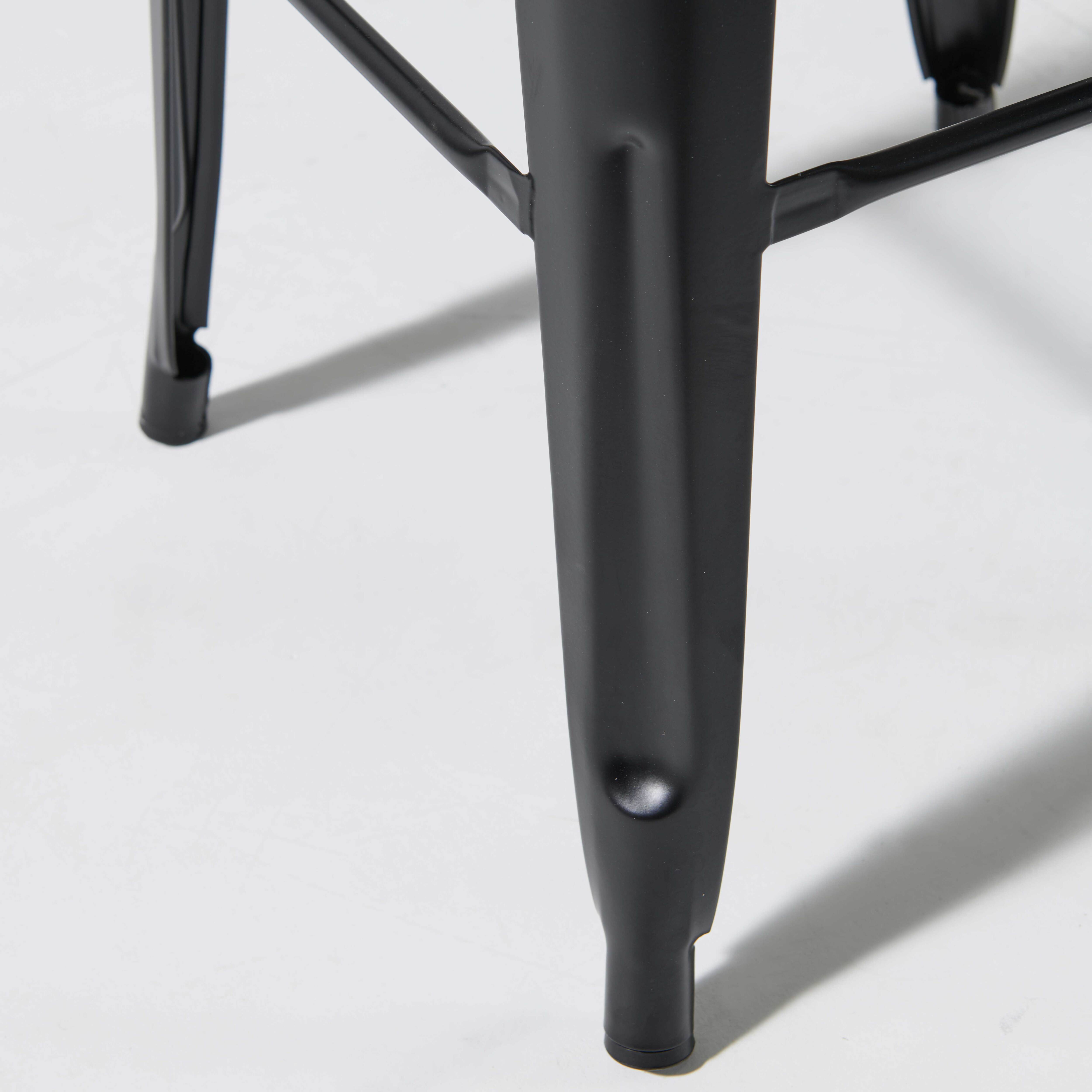 Oviala - Lot de 4 tabourets de bar en acier noir mat  Indus - Oviala - Imagen 5