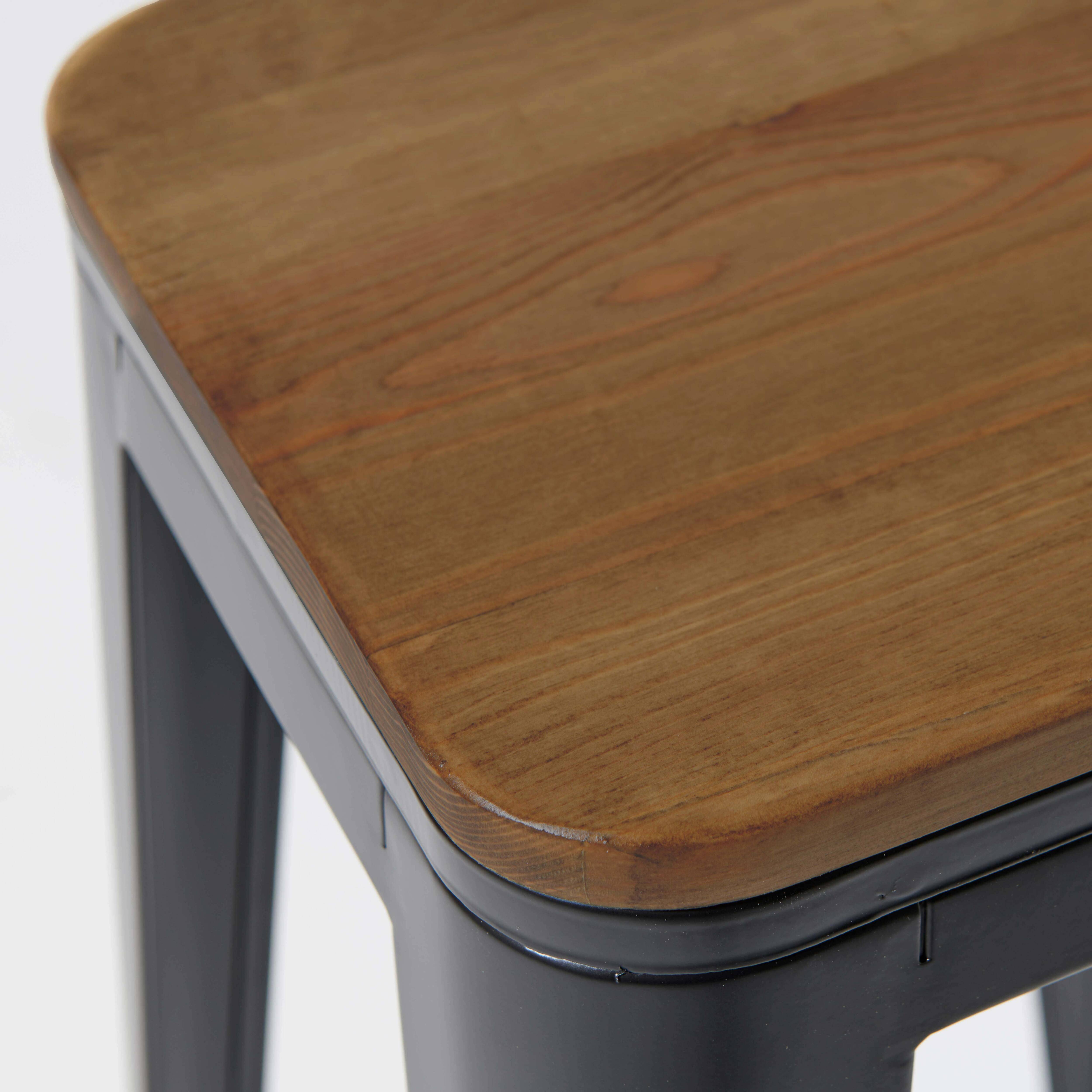 Oviala - Lot de 4 tabourets de bar en acier noir mat Indus - Oviala - Imagen 4
