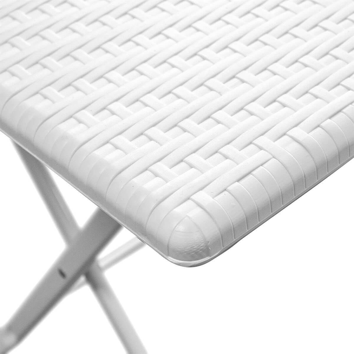 Table de jardin carrée Blanche 61x61xH73cm Camping Réceptions Festivals KZ GARDEN - Imagen 3