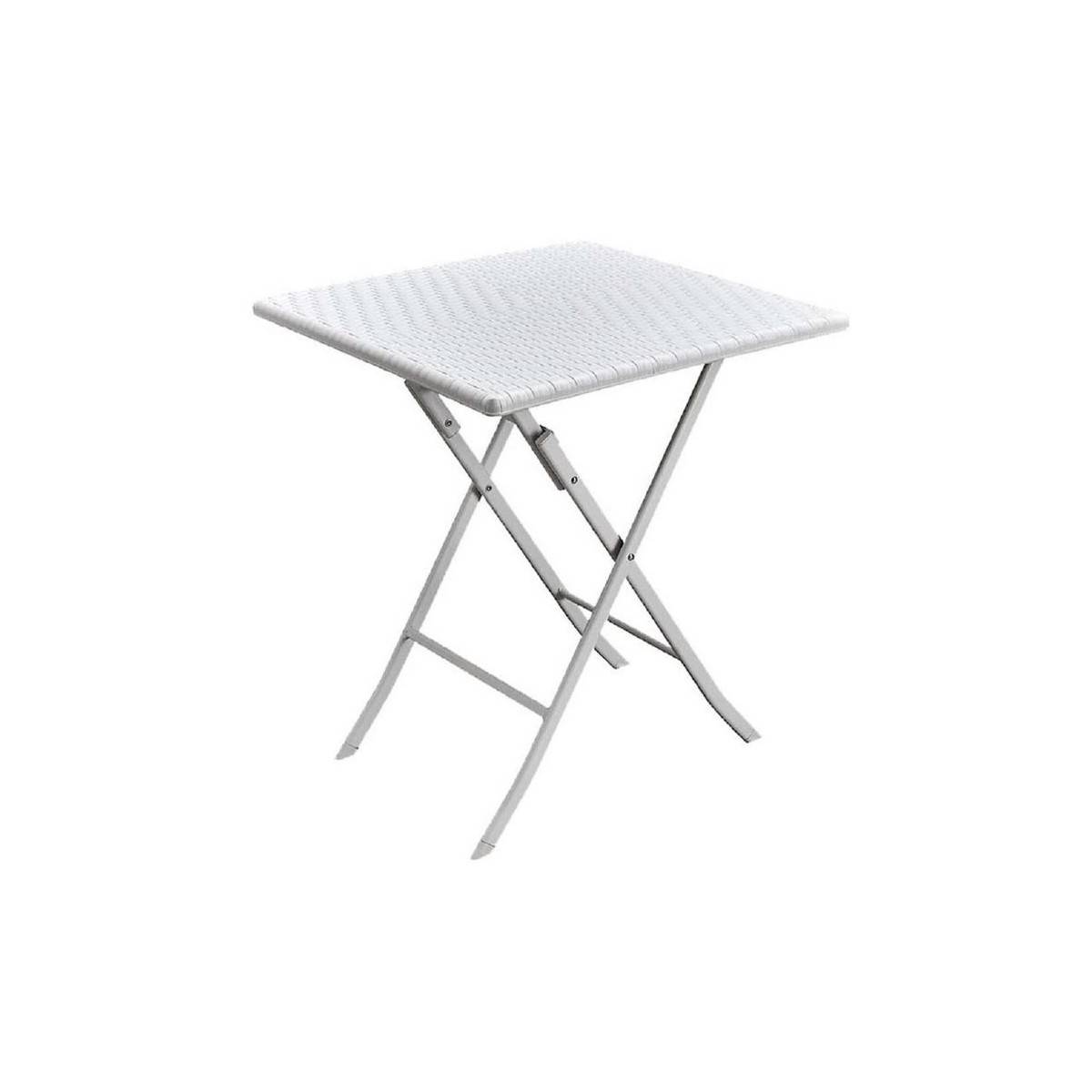 Table de jardin carrée Blanche 61x61xH73cm Camping Réceptions Festivals KZ GARDEN - Imagen 1