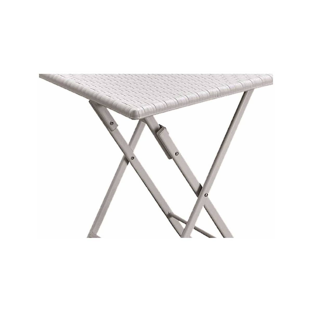Table de jardin carrée Blanche 61x61xH73cm Camping Réceptions Festivals KZ GARDEN - Imagen 2
