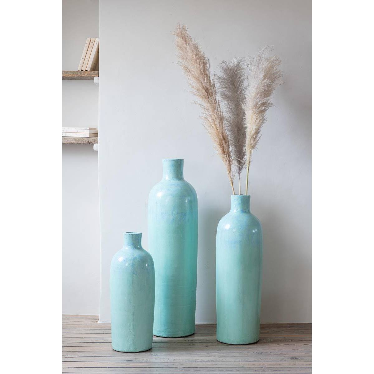 Vase Bouteille Déco "Justine" 80cm Bleu - Image 3