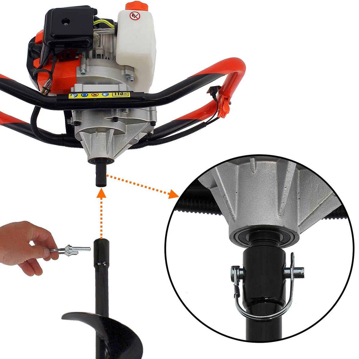 Gt Garden - Tarière thermique 52 cm3 + mèches 150 et 250 mm - GT GARDEN - Imagen 5