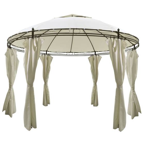 Tonnelle - Tente de réception - Barnum ronde avec rideaux 3,5 x 2,7 m - MEUBLE PRO - Image 1