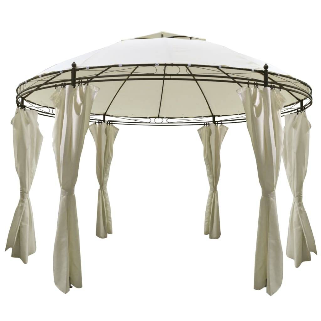 Tonnelle - Tente de réception - Barnum ronde avec rideaux 3,5 x 2,7 m - MEUBLE PRO - Image 1
