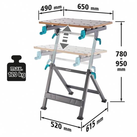Wolfcraft - Etabli pliable WOLFCRAFT 6870000, 65X49 cm - Image 2