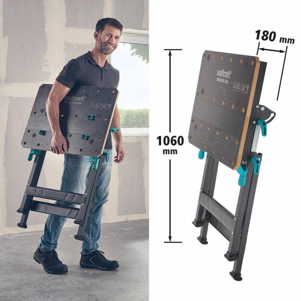 Wolfcraft - Etabli pliable WOLFCRAFT 6870000, 65X49 cm - Image 6