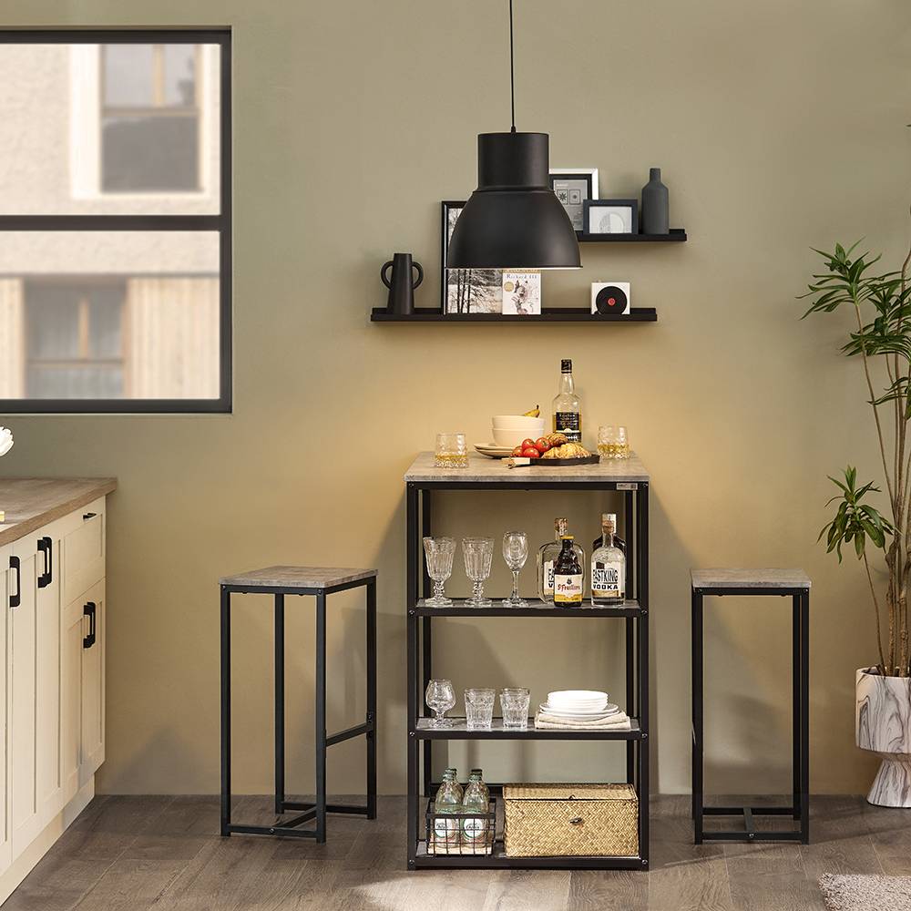 Sobuy - Lot Table et 2 Tabourets de Bar Ensemble Table de Bar + Chaises de Bar Table de Bistrot Table Mange-Debout Jeu de Bar Table Haute Chaise SoBuy - Imagen 8