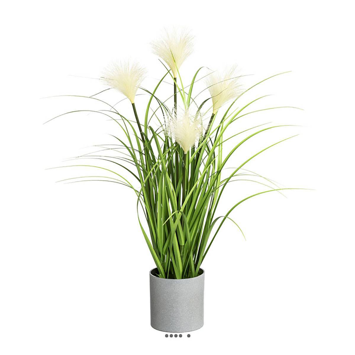 Artificielles - Herbe artificielle touffe en pot avec ses chatons H 50 cm - Imagen 1